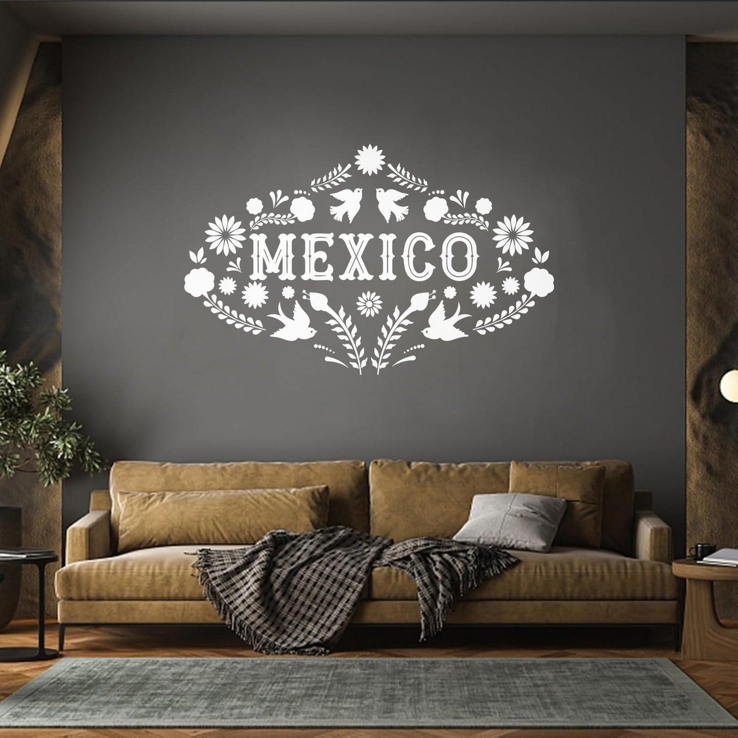 Mexico Birds Natural Flowers Patterns Lettering Decals Easy Installation