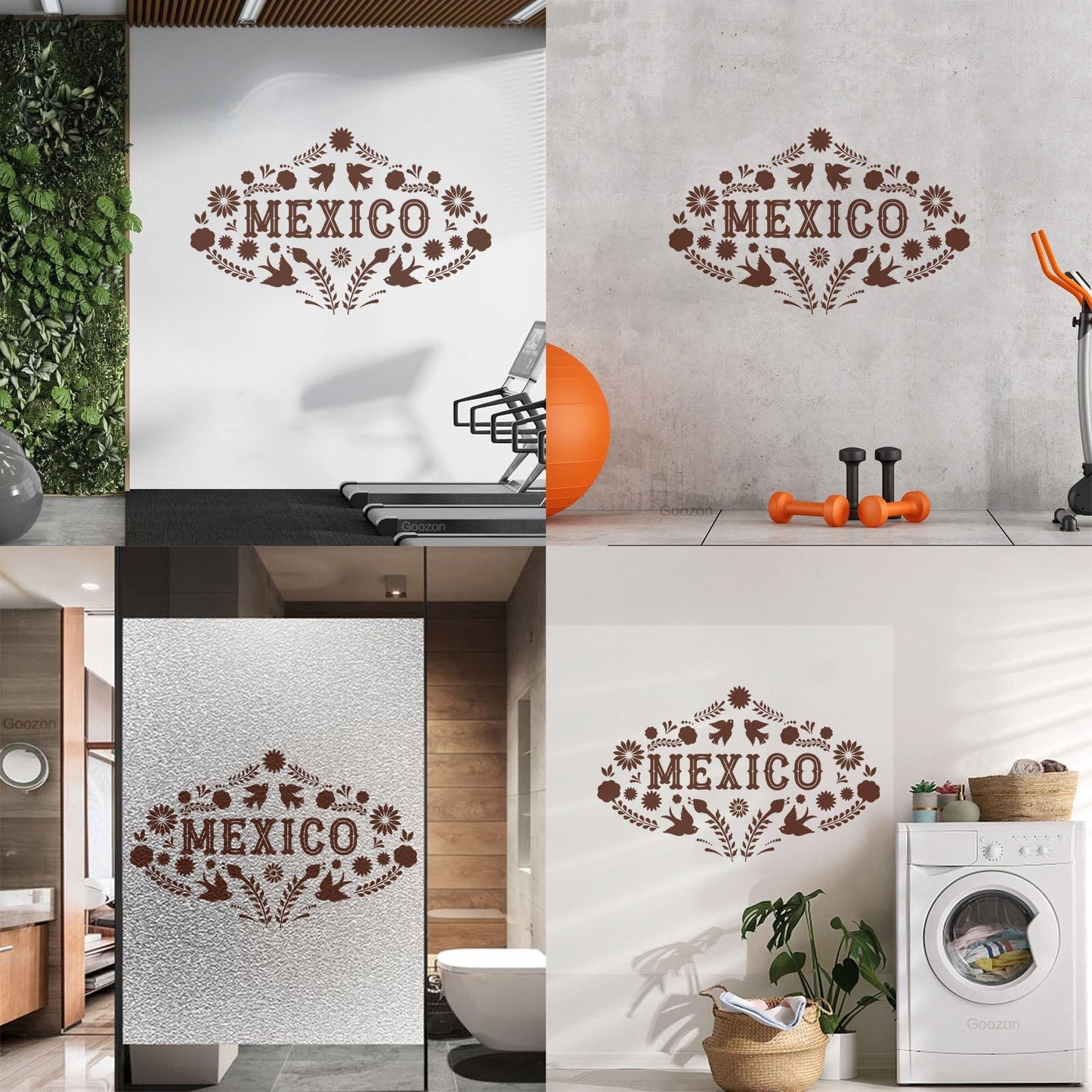 Mexico Birds Natural Flowers Patterns Lettering Decals Easy Installation