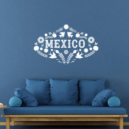Mexico Birds Natural Flowers Patterns Lettering Decals Easy Installation