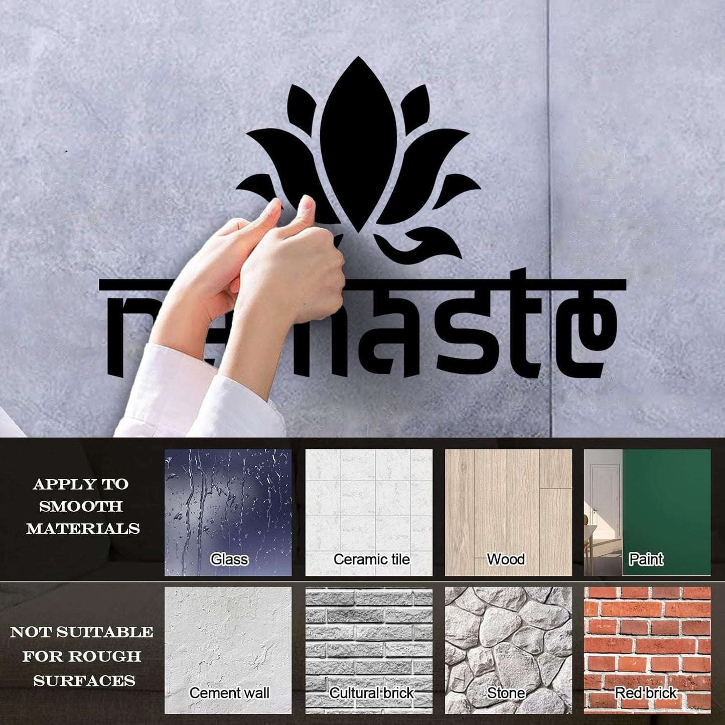 Namaste Lotus Flower Yoga Sanskrit Words Vinyl Wall Decals Can Modify And Add Information