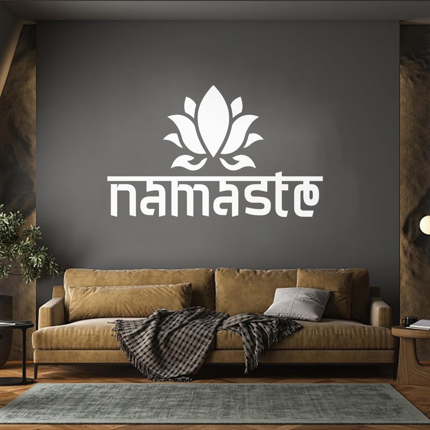 Namaste Lotus Flower Yoga Sanskrit Words Vinyl Wall Decals Can Modify And Add Information
