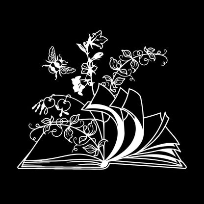Open Book Floral Flower Library Book Store Wall Vinyl Sticker Decor Window Decals