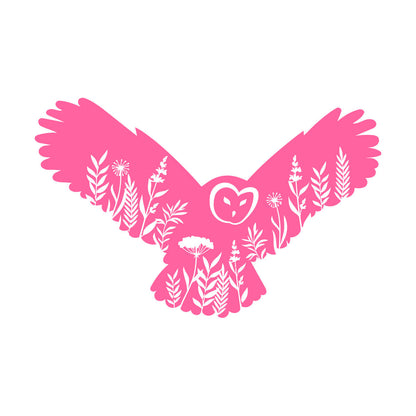 Engraving Stickers Owl Night Bird Flowers Natural Self Adhesive