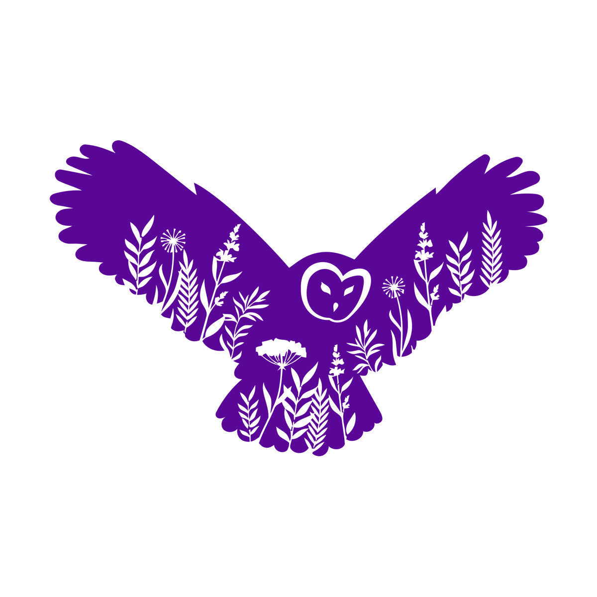 Engraving Stickers Owl Night Bird Flowers Natural Self Adhesive