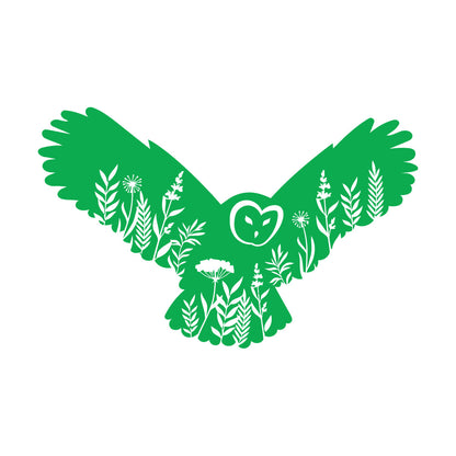 Engraving Stickers Owl Night Bird Flowers Natural Self Adhesive