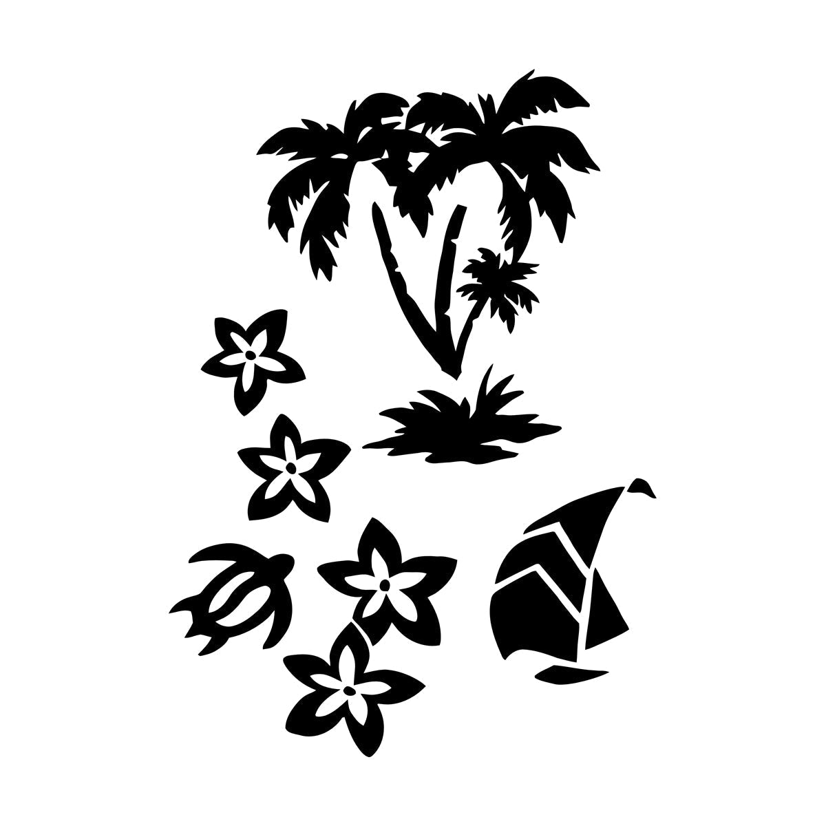 Lettering Decals Palm Tropical Beach Sea Turtle Flower Travel Do Not Damage The Wall Surface