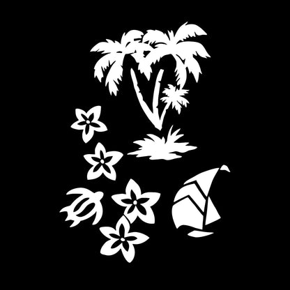 Lettering Decals Palm Tropical Beach Sea Turtle Flower Travel Do Not Damage The Wall Surface