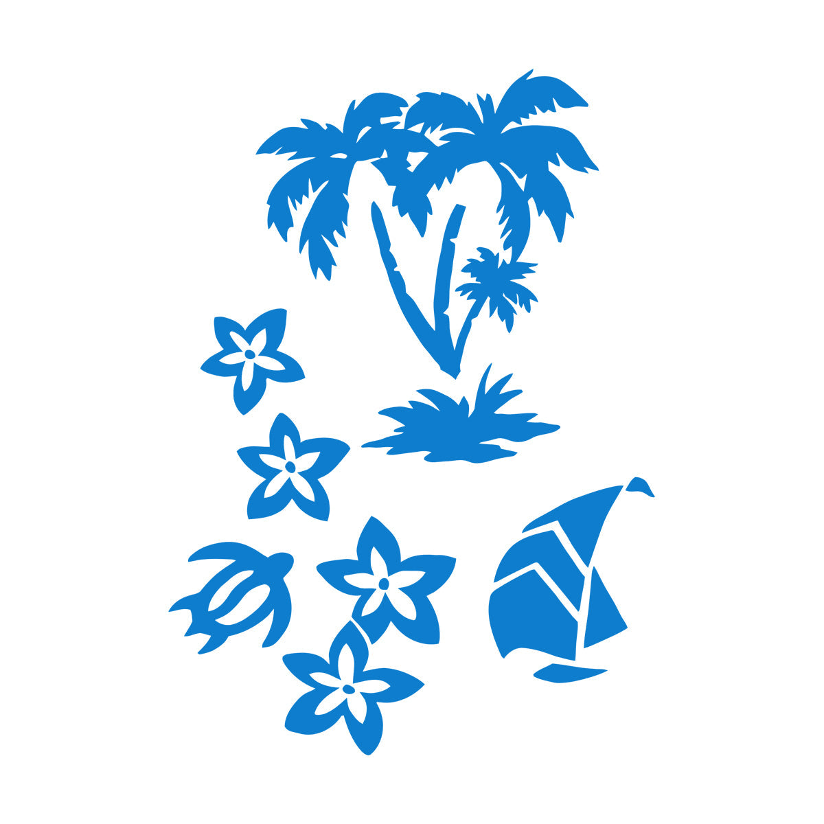 Lettering Decals Palm Tropical Beach Sea Turtle Flower Travel Do Not Damage The Wall Surface