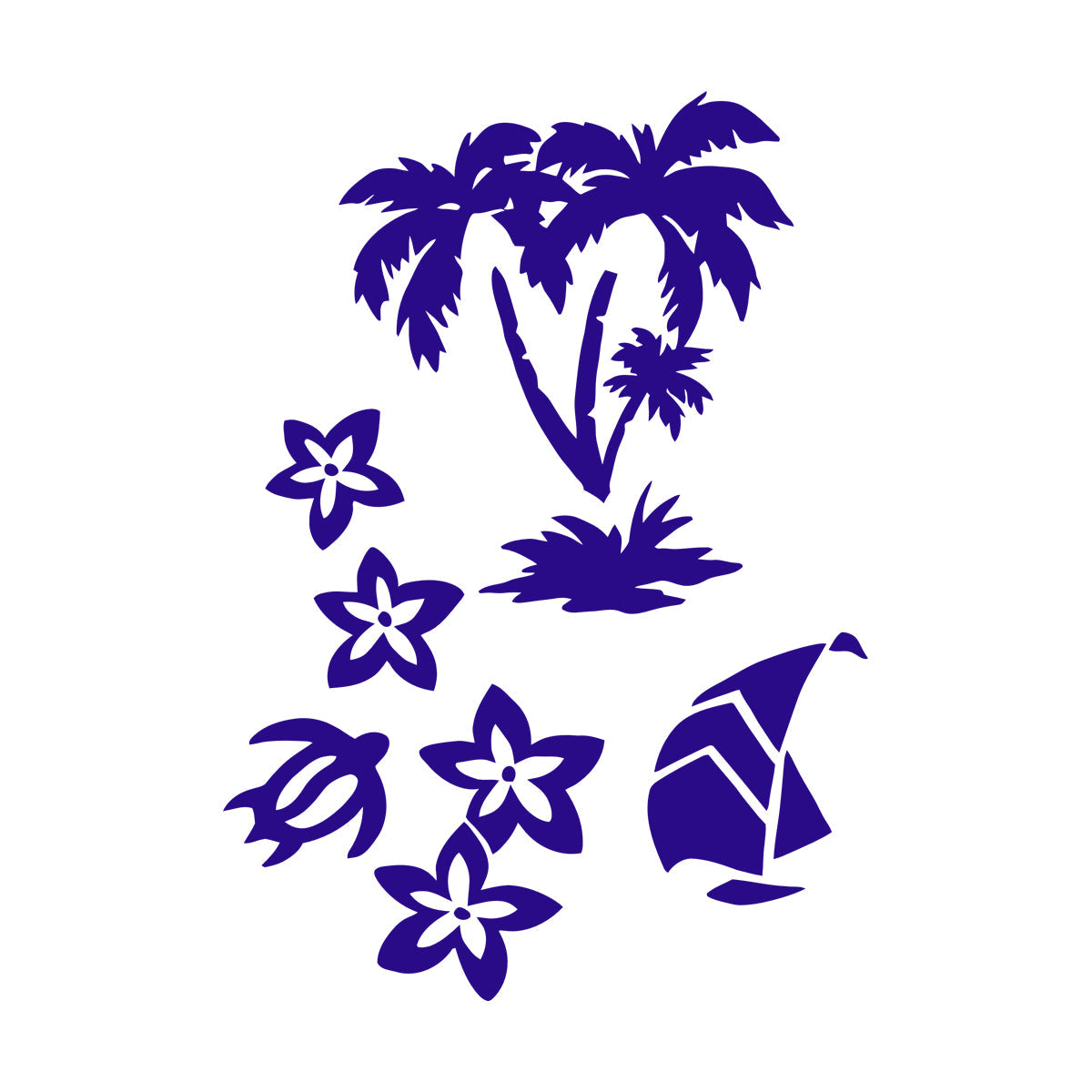 Lettering Decals Palm Tropical Beach Sea Turtle Flower Travel Do Not Damage The Wall Surface