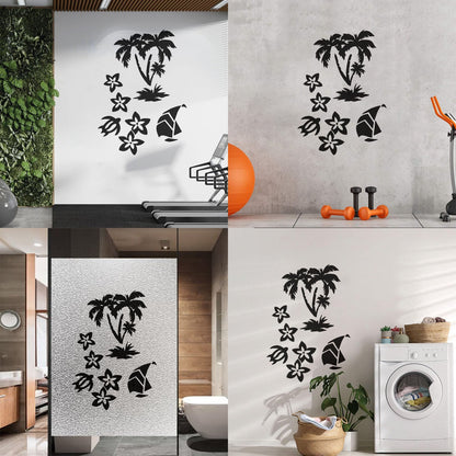 Lettering Decals Palm Tropical Beach Sea Turtle Flower Travel Do Not Damage The Wall Surface