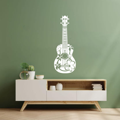 Wall Stickers Paster Paper Acoustic Guitarist Guitar Musician Flowers Hippie Can Modify And Add Information