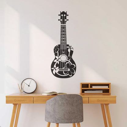 Wall Stickers Paster Paper Acoustic Guitarist Guitar Musician Flowers Hippie Can Modify And Add Information