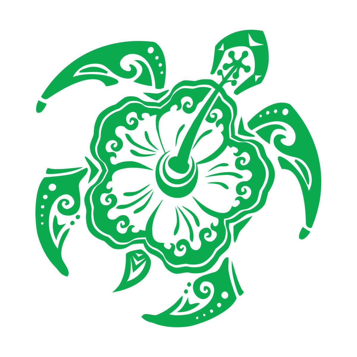 Vinyl Wall Stickers Sea Turtle Animal Exotic Flower Beach Style Multi Color Selection