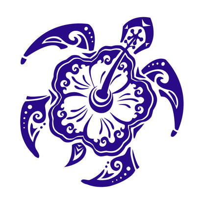 Vinyl Wall Stickers Sea Turtle Animal Exotic Flower Beach Style Multi Color Selection