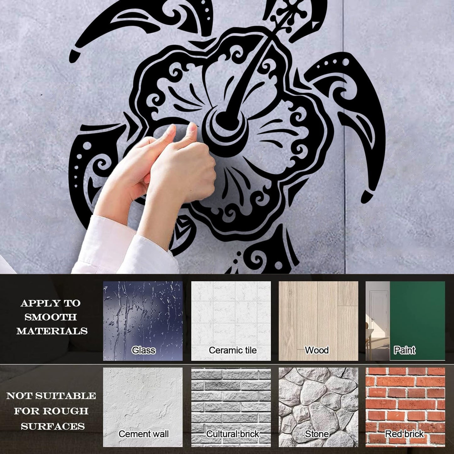 Vinyl Wall Stickers Sea Turtle Animal Exotic Flower Beach Style Multi Color Selection