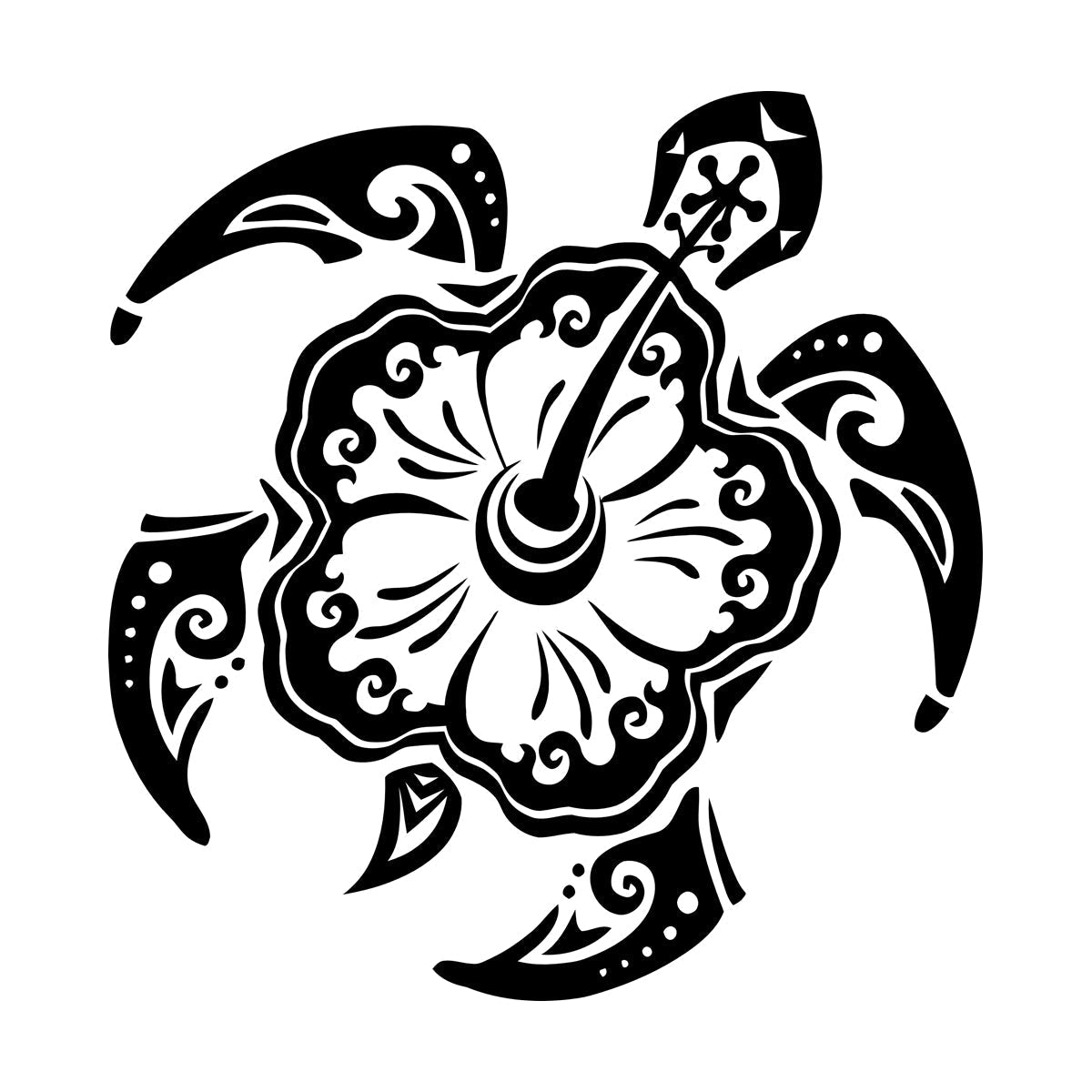 Vinyl Wall Stickers Sea Turtle Animal Exotic Flower Beach Style Multi Color Selection