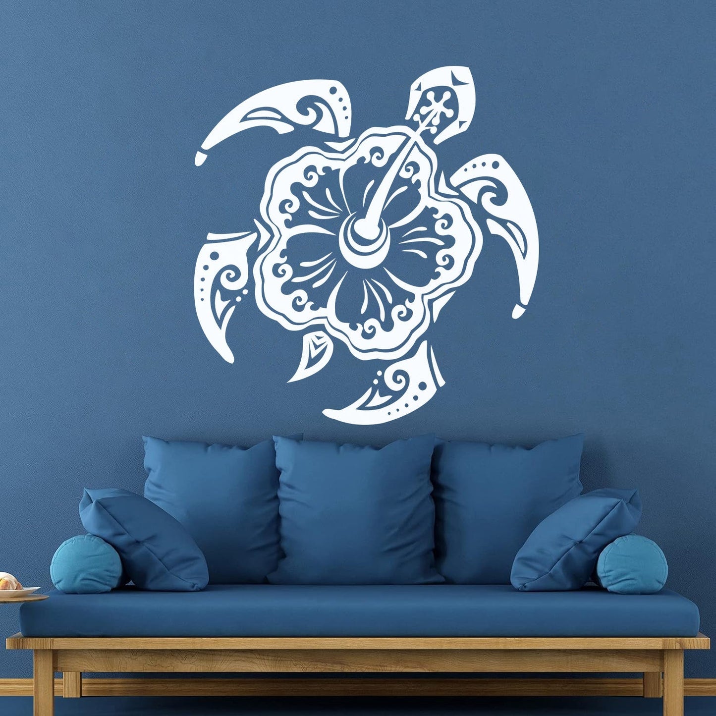 Vinyl Wall Stickers Sea Turtle Animal Exotic Flower Beach Style Multi Color Selection