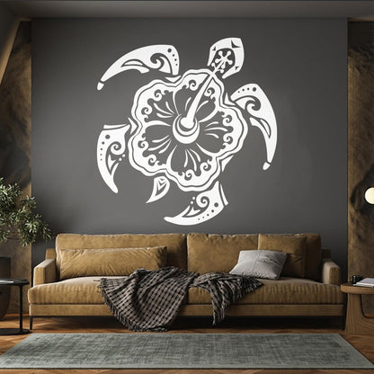 Vinyl Wall Stickers Sea Turtle Animal Exotic Flower Beach Style Multi Color Selection