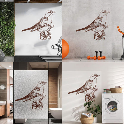 Fine Carving Stickers Songbird Bird On Branch Animal Natural Flowers Personalized Customization