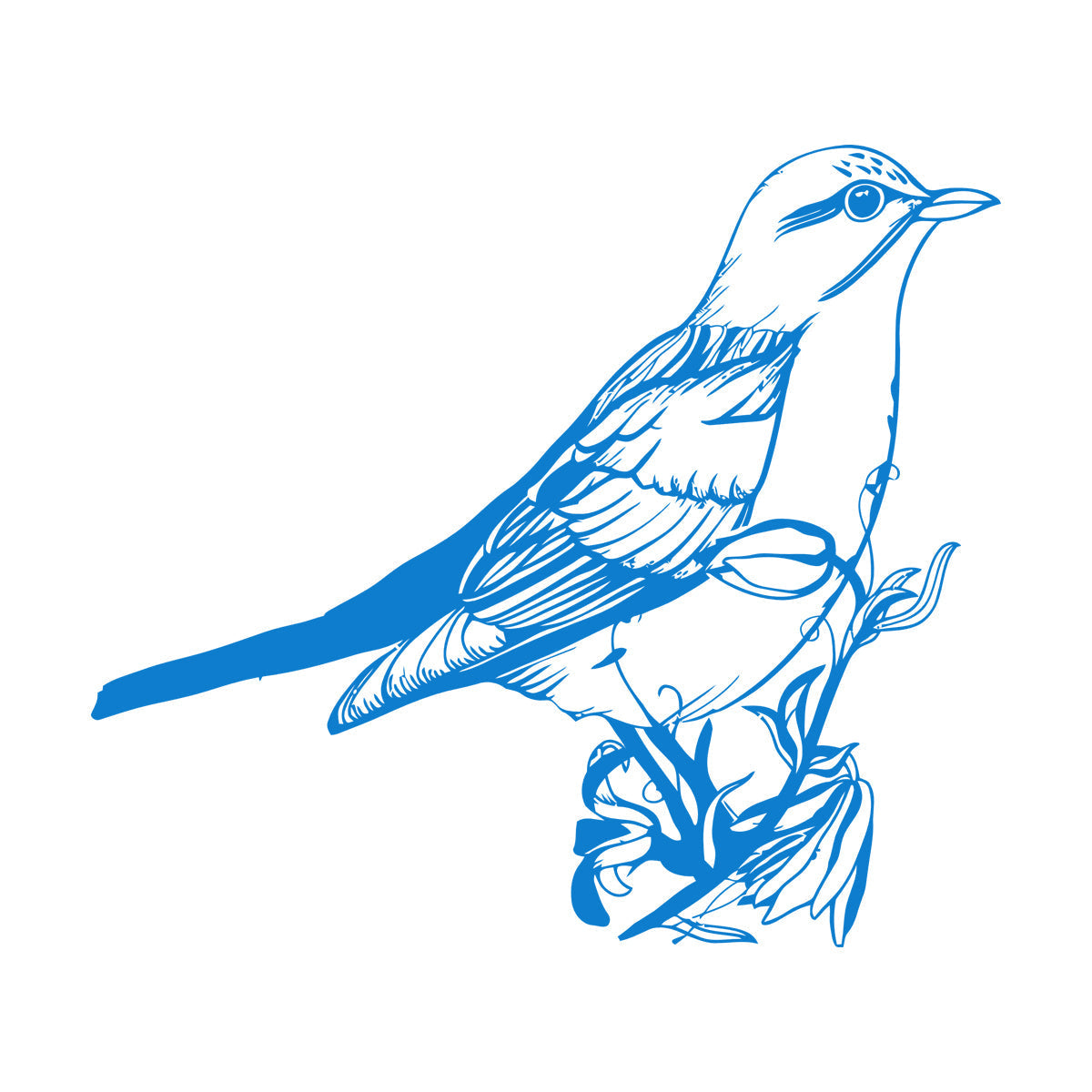 Fine Carving Stickers Songbird Bird On Branch Animal Natural Flowers Personalized Customization