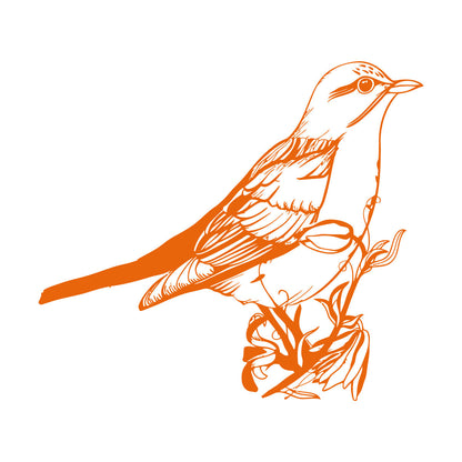 Fine Carving Stickers Songbird Bird On Branch Animal Natural Flowers Personalized Customization