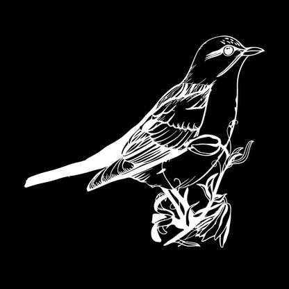 Fine Carving Stickers Songbird Bird On Branch Animal Natural Flowers Personalized Customization