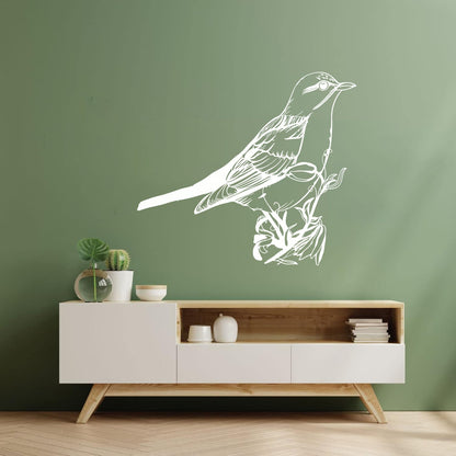 Fine Carving Stickers Songbird Bird On Branch Animal Natural Flowers Personalized Customization