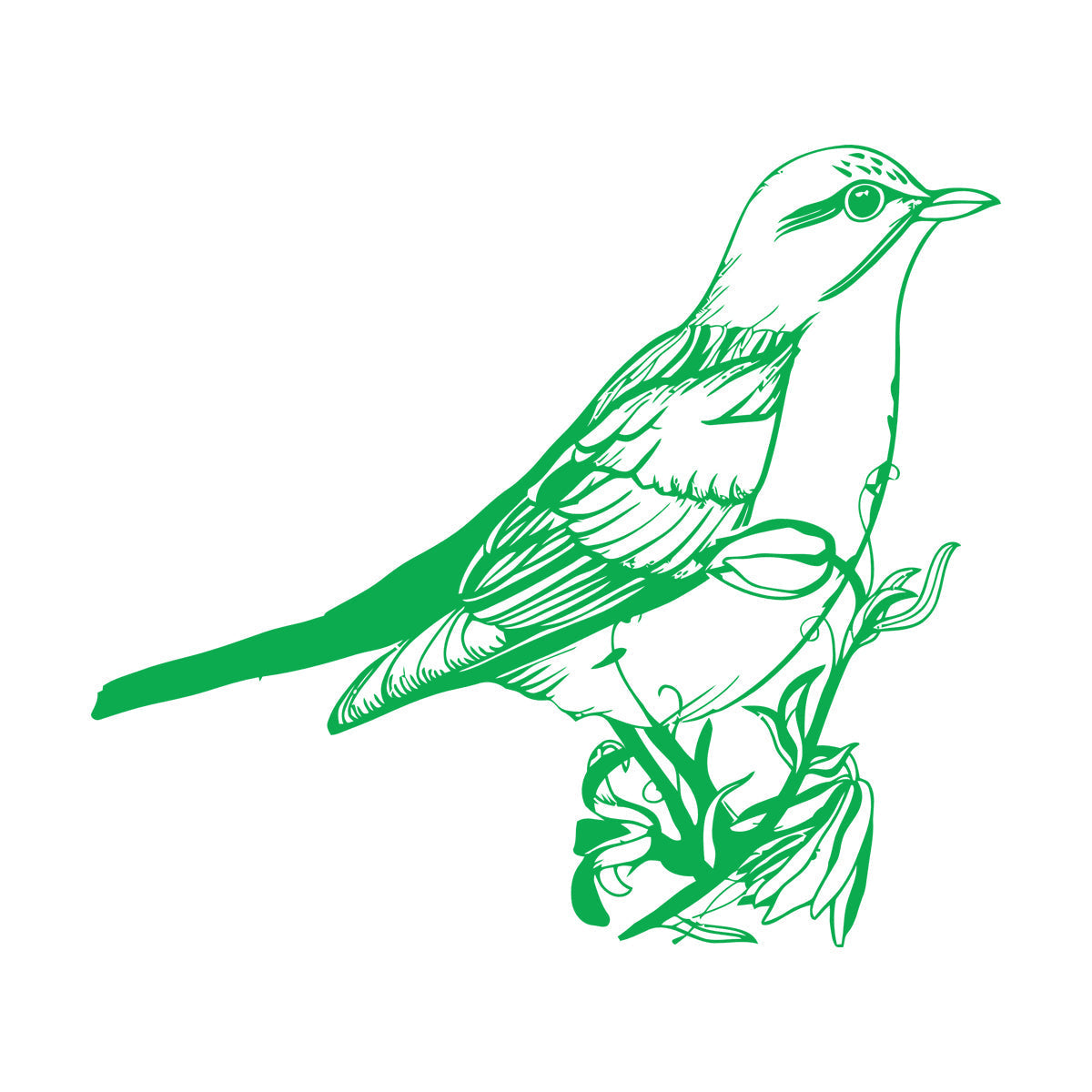 Fine Carving Stickers Songbird Bird On Branch Animal Natural Flowers Personalized Customization