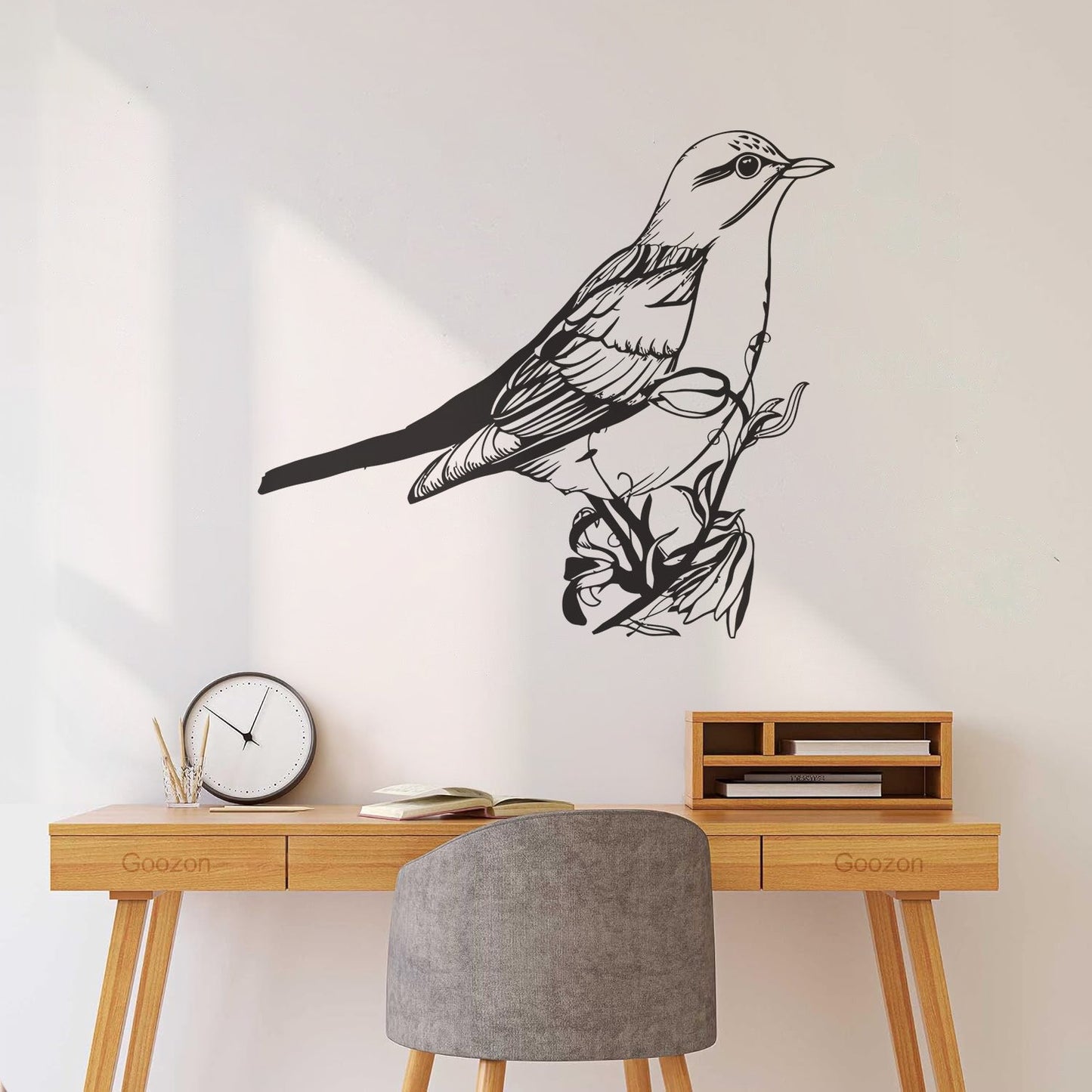 Fine Carving Stickers Songbird Bird On Branch Animal Natural Flowers Personalized Customization