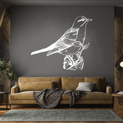 Fine Carving Stickers Songbird Bird On Branch Animal Natural Flowers Personalized Customization
