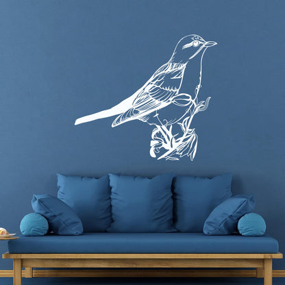 Fine Carving Stickers Songbird Bird On Branch Animal Natural Flowers Personalized Customization