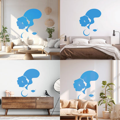 Spanish Dancer Woman Face Flower Flamenco Dance Wall Stickers Can Modify And Add Information