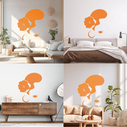 Spanish Dancer Woman Face Flower Flamenco Dance Wall Stickers Can Modify And Add Information