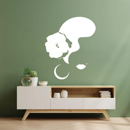 Spanish Dancer Woman Face Flower Flamenco Dance Wall Stickers Can Modify And Add Information