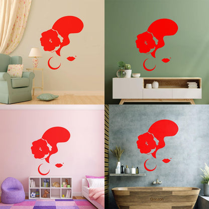 Spanish Dancer Woman Face Flower Flamenco Dance Wall Stickers Can Modify And Add Information