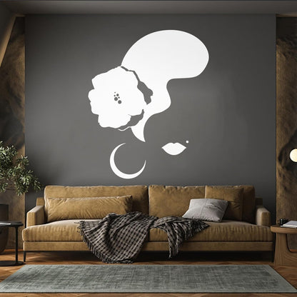 Spanish Dancer Woman Face Flower Flamenco Dance Wall Stickers Can Modify And Add Information