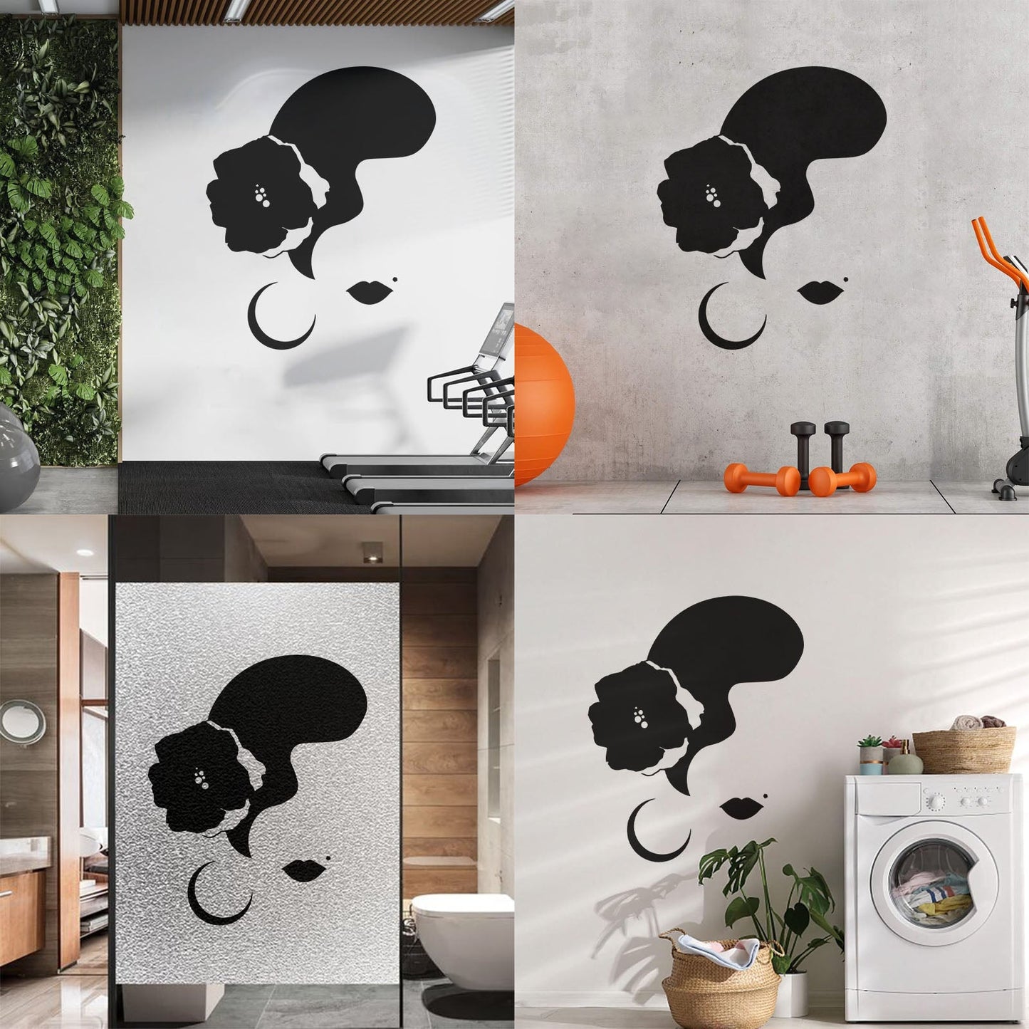 Spanish Dancer Woman Face Flower Flamenco Dance Wall Stickers Can Modify And Add Information