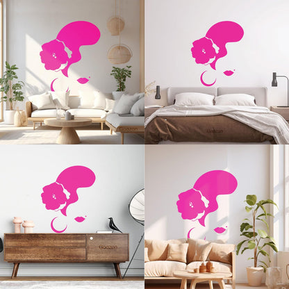 Spanish Dancer Woman Face Flower Flamenco Dance Wall Stickers Can Modify And Add Information