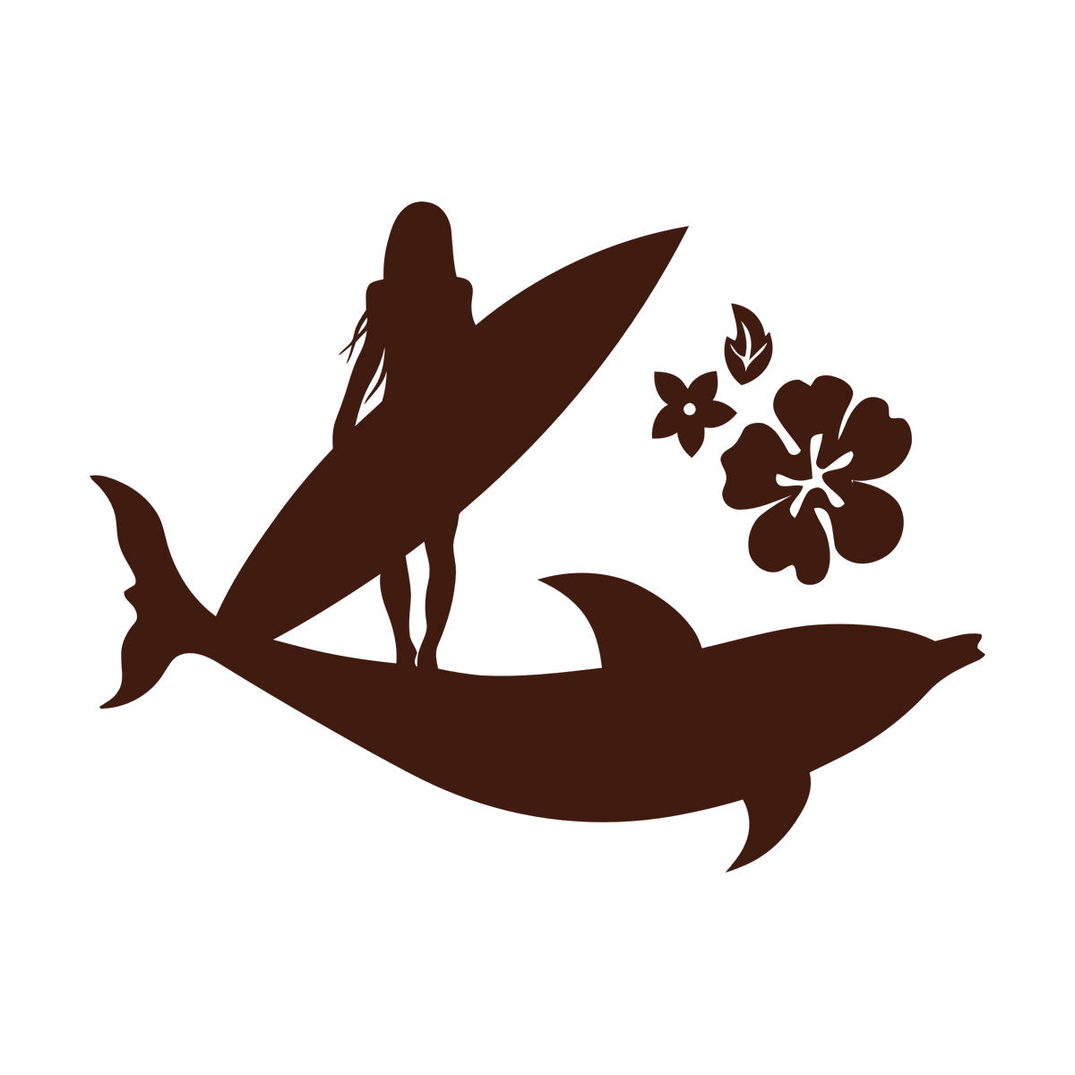 Lettering Stickers Surfer Girl Beach Style Surfing Flowers Dolphin Store Decoration