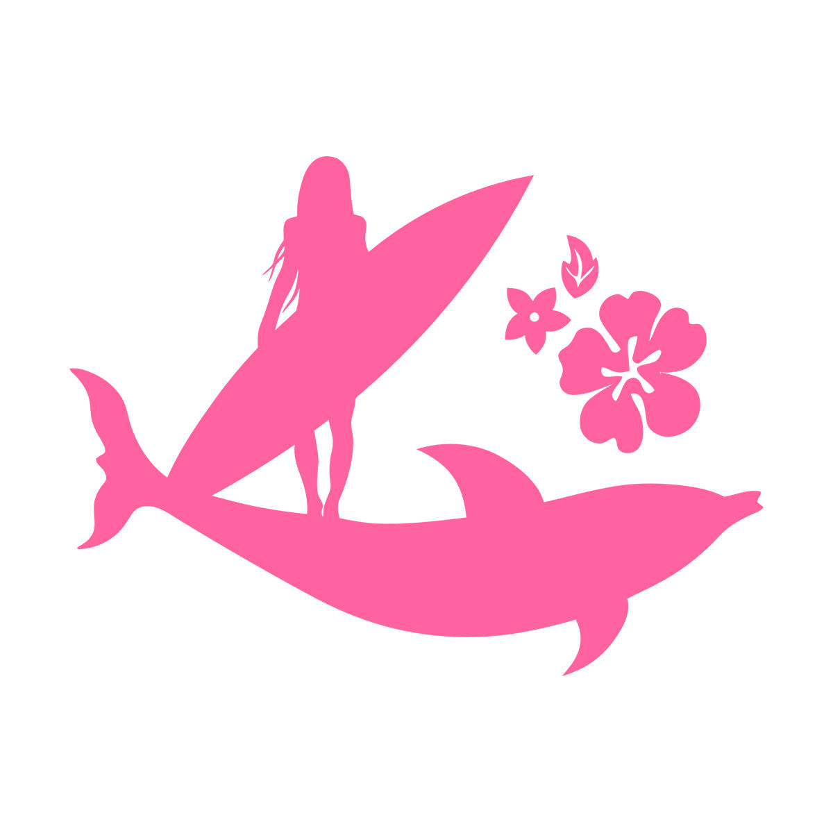 Lettering Stickers Surfer Girl Beach Style Surfing Flowers Dolphin Store Decoration