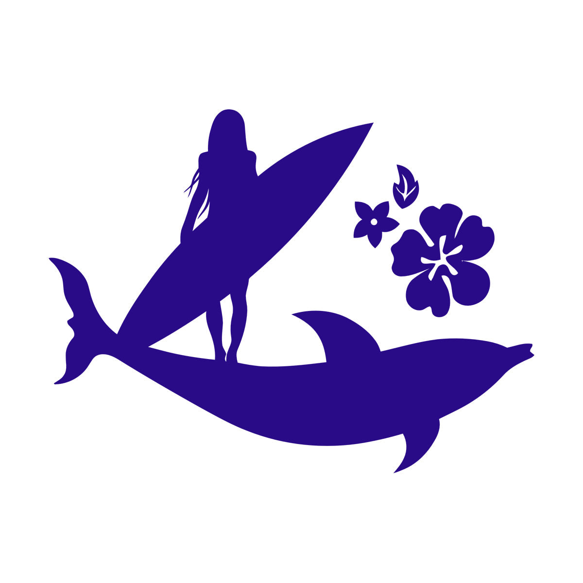 Lettering Stickers Surfer Girl Beach Style Surfing Flowers Dolphin Store Decoration