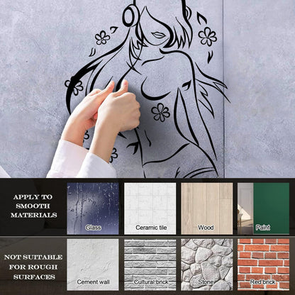 Vinyl Wall Decals Teen Girl Music Lover Headphones Dancing Flowers Do Not Damage The Wall Surface