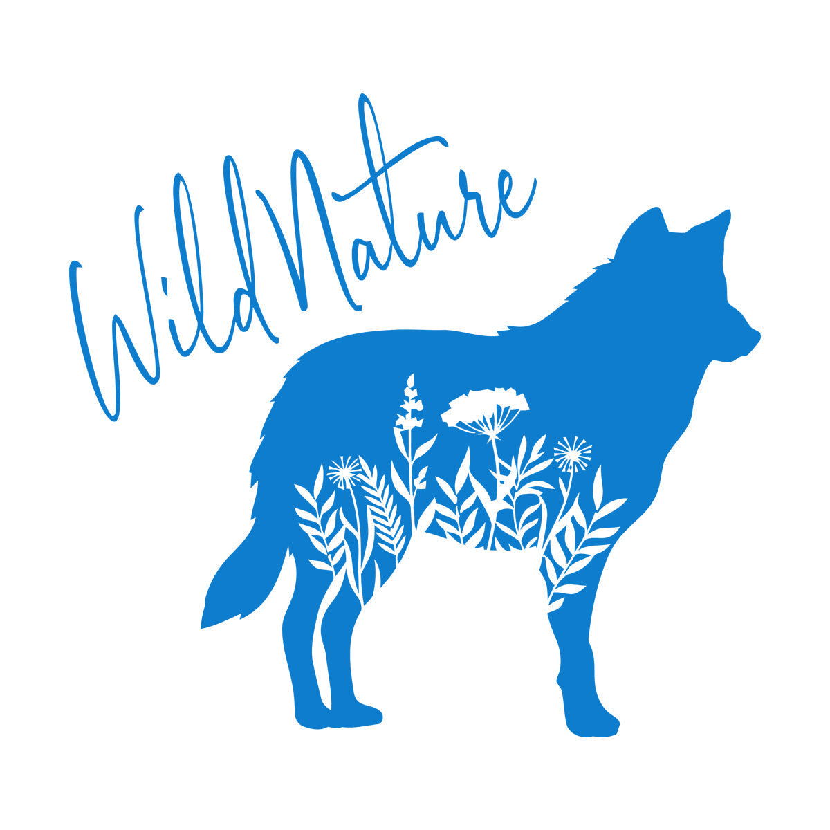 Wall Decals Paster Paper Wolf Animal Tribal Predator Flowers Wild Natural Window Decals