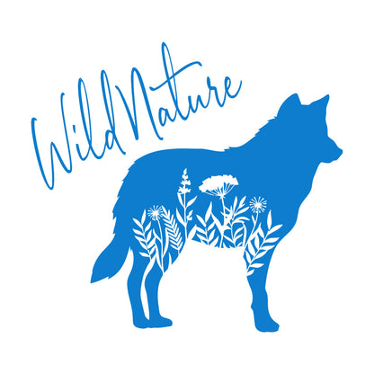 Wall Decals Paster Paper Wolf Animal Tribal Predator Flowers Wild Natural Window Decals