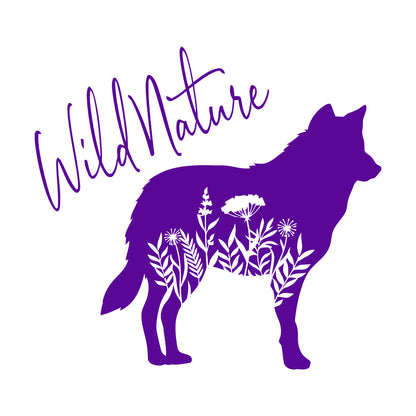 Wall Decals Paster Paper Wolf Animal Tribal Predator Flowers Wild Natural Window Decals