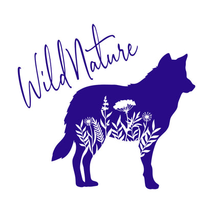 Wall Decals Paster Paper Wolf Animal Tribal Predator Flowers Wild Natural Window Decals