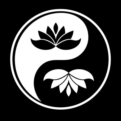 Wall Decals Yin Yang Buddhism Symbol Lotus Flower Store Decoration
