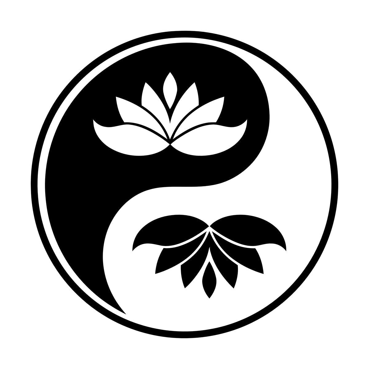 Wall Decals Yin Yang Buddhism Symbol Lotus Flower Store Decoration