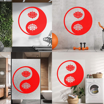 Vinyl Wall Decals Yin Yang Lotus Flower Meditation Zen Yoga Tattoo Culture