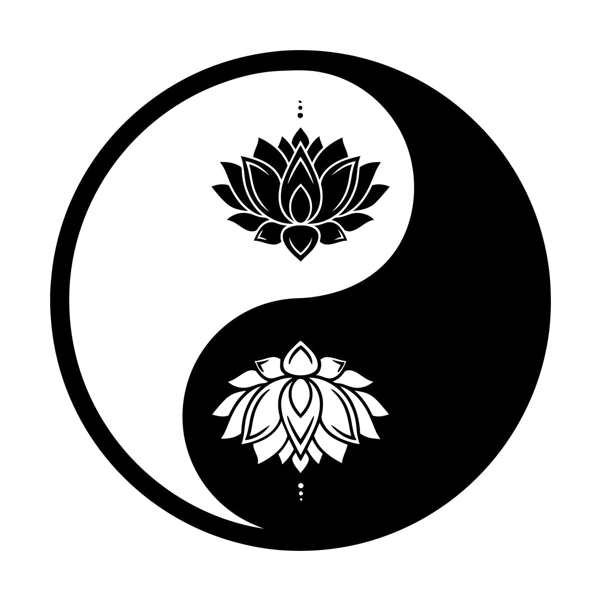 Vinyl Wall Decals Yin Yang Lotus Flower Meditation Zen Yoga Tattoo Culture